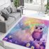 Cute baby owl with heart shaped eyes area rugs carpet