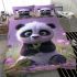 Cute baby panda in the cartoon bedding set
