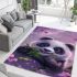 Cute baby panda in the style area rugs carpet