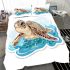 Cute baby turtle in the ocean bedding set