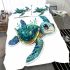 Cute baby turtle in the ocean bedding set