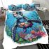 Cute baby turtle in the ocean bedding set