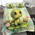 Cute baby turtle in the water bedding set