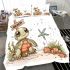 Cute baby turtle with big eyes sitting bedding set