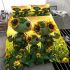 Cute baby turtles with sunflowers on their backs bedding set