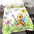 Cute bee and music notes with electric guitar bedding set
