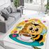 Cute bee with big eyes and coffee area rugs carpet