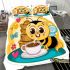 Cute bee with big eyes and coffee bedding set