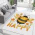 Cute bumblebee with flowers on its wings area rugs carpet