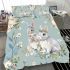 Cute bunnies with floral crowns bedding set