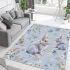 Cute bunny and flowers area rugs carpet