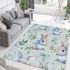Cute bunny and flowers area rugs carpet