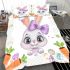 Cute bunny with big eyes and a purple bow bedding set