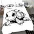 Cute cartoon baby turtle coloring bedding set