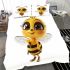Cute cartoon bee character bedding set