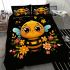 Cute cartoon bee happy expression bedding set