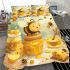 Cute cartoon bee is happily making honey bedding set