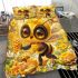 Cute cartoon bee is holding honey bedding set