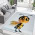 Cute cartoon bee smiling expression area rugs carpet