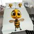 Cute cartoon bee smiling expression bedding set