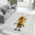 Cute cartoon bee smiling expression area rugs carpet