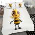 Cute cartoon bee smiling expression bedding set