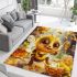 Cute cartoon bee with big eyes and wings area rugs carpet