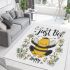 Cute cartoon drawing of a happy bee doing area rugs carpet