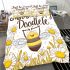 Cute cartoon drawing of a smiling bee bedding set