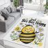 Cute cartoon drawing of a smiling bee doing area rugs carpet