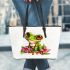 Cute cartoon frog leaather tote bag