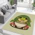 Cute cartoon frog eating ramen area rugs carpet