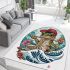 Cute cartoon frog eating ramen area rugs carpet