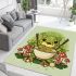 Cute cartoon frog eating ramen area rugs carpet