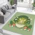 Cute cartoon frog eating ramen area rugs carpet