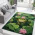 Cute cartoon frog in the water area rugs carpet