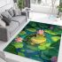 Cute cartoon frog in the water area rugs carpet