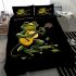 Cute cartoon frog playing guitar in a simple drawing bedding set