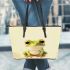 Cute cartoon frog simple design leaather tote bag