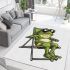 Cute cartoon frog sitting in a lawn chair with sunglasses on area rugs carpet