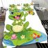 Cute cartoon frog sitting on a lily pad bedding set