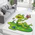 Cute cartoon frog sitting on a lily pad area rugs carpet