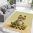 Cute cartoon frog white belly and black eyes area rugs carpet