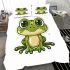 Cute cartoon frog with big eyes bedding set