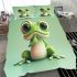 Cute cartoon frog with big eyes bedding set