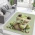 Cute cartoon frog with big eyes area rugs carpet