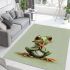 Cute cartoon frog with big eyes and hands area rugs carpet