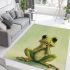 Cute cartoon frog with big eyes and hands area rugs carpet