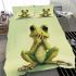 Cute cartoon frog with big eyes and hands bedding set