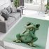 Cute cartoon frog with big eyes and hands area rugs carpet